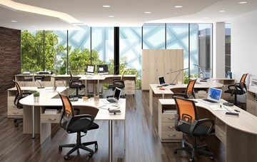 Набор мебели в офис SIMPLE с эргономичными столами и тумбами в Шадринске - предосмотр 3